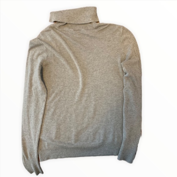 Ann Taylor Loft grey turtleneck sweater with button detail cuff size M - Picture 3 of 3